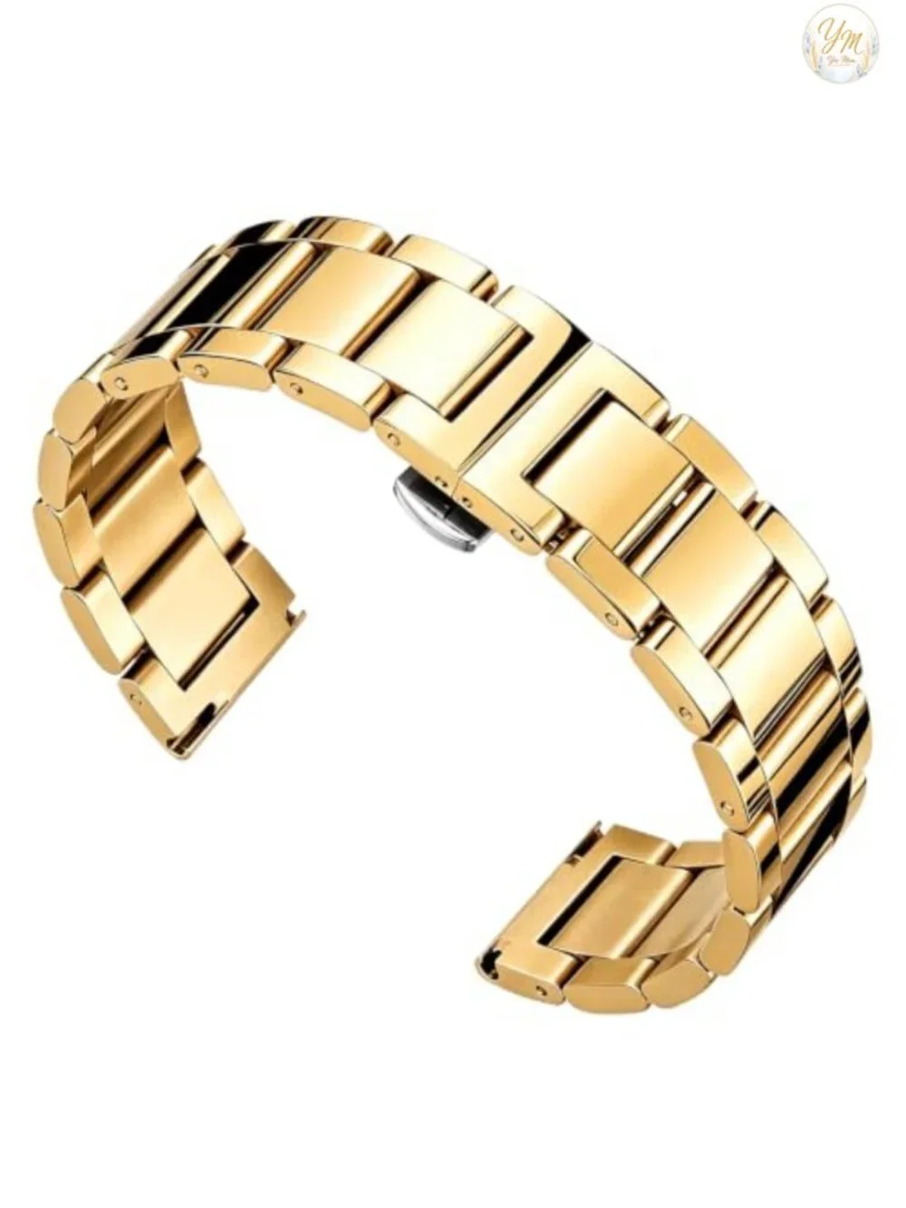 Stainless Steel Watch Band Heavy Duty Metal Replacement Strap with Polished &